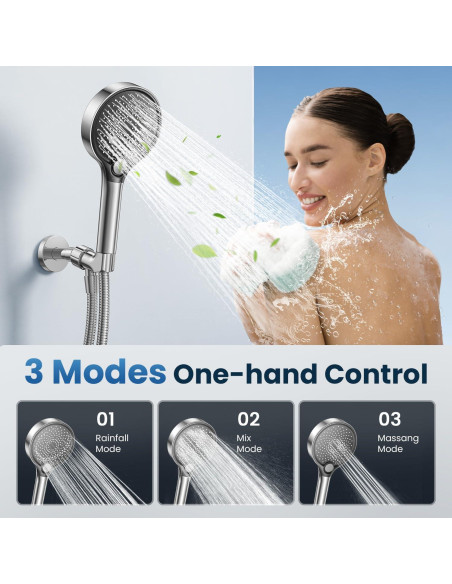 Cabezal de Ducha Filtrado JOMST con 3 Modos y Manguera 152 cm Cabezal de Ducha Filtrado JOMST con 3 Modos y Manguera 152 cm