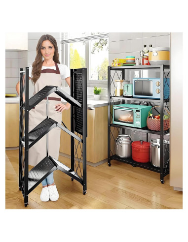 Estantería de Metal Plegable TEMZICK 4 Niveles 122x71 cm