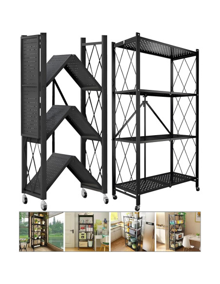 Estantería de Metal Plegable TEMZICK 4 Niveles 122x71 cm