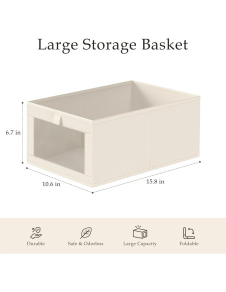 Organizadores de Closet de Lino Criusia - Paquete de 4 Beige Organizadores de Closet de Lino Criusia - Paquete de 4 Beige