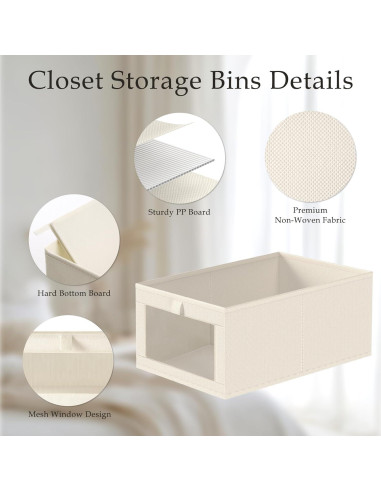 Organizadores de Closet de Lino Criusia - Paquete de 4 Beige
