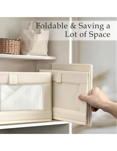 Organizadores de Closet de Lino Criusia - Paquete de 4 Beige Organizadores de Closet de Lino Criusia - Paquete de 4 Beige