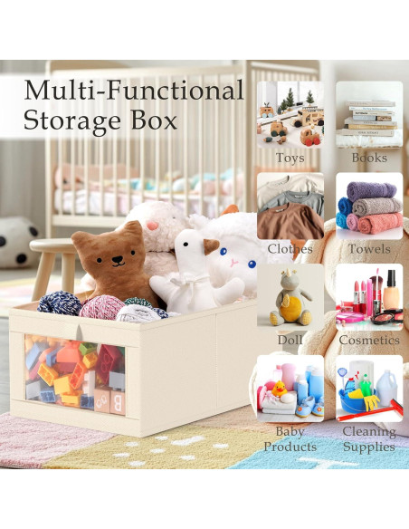 Organizadores de Closet de Lino Criusia - Paquete de 4 Beige Organizadores de Closet de Lino Criusia - Paquete de 4 Beige