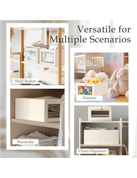 Organizadores de Closet de Lino Criusia - Paquete de 4 Beige Organizadores de Closet de Lino Criusia - Paquete de 4 Beige