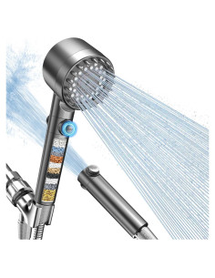 Cabezal de Ducha Filtrado FEELSO Gris - Alta Presión 4 Modos
