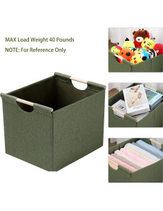 Cestas de Almacenamiento Plegables HOONEX 2 Unidades Oliva 41L 2