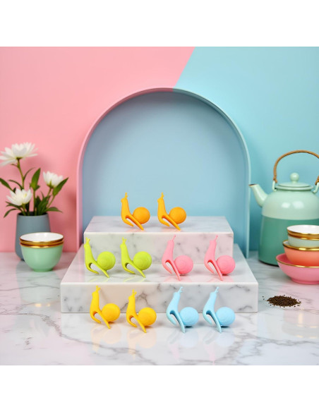 10 Infusores de Té de Silicona Caracol Dreamxue - Colorido
