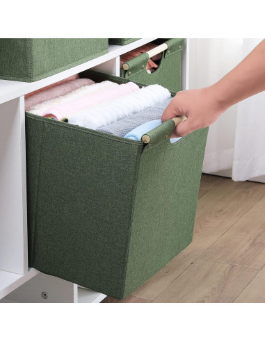 Cestas de Almacenamiento Plegables HOONEX 2 Unidades Oliva 41L