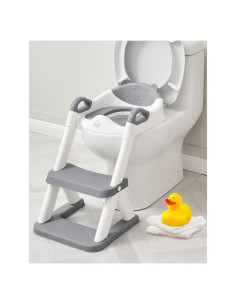 Asiento de Entrenamiento para Baño Forbena Gris con Escalera