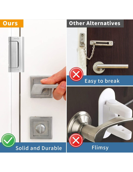 Cerradura de Refuerzo de Seguridad Auzev Plateada 1Pack