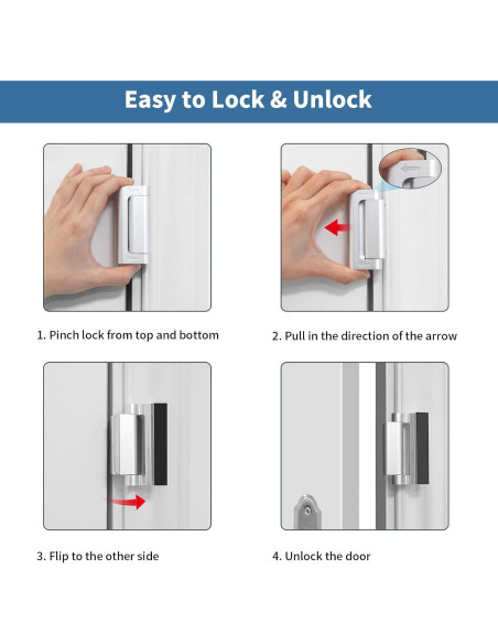 Cerradura de Refuerzo de Seguridad Auzev Plateada 1Pack