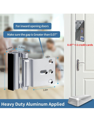 Cerradura de Refuerzo de Seguridad Auzev Plateada 1Pack