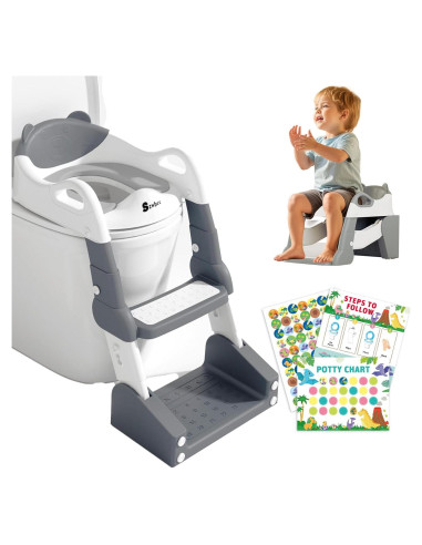 Asiento de Entrenamiento para Baño Szwbee 3-en-1 con Escalera