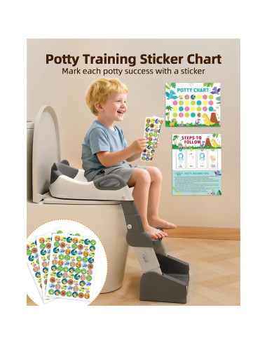 Asiento de Entrenamiento para Baño Szwbee 3-en-1 con Escalera