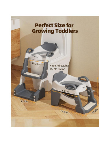 Asiento de Entrenamiento para Baño Szwbee 3-en-1 con Escalera
