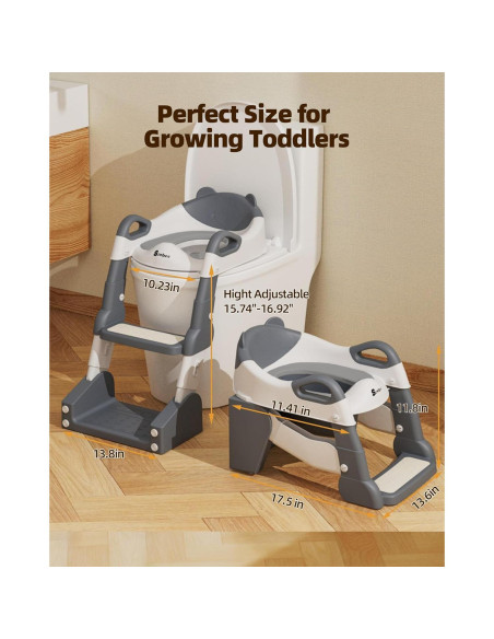 Asiento de Entrenamiento para Baño Szwbee 3-en-1 con Escalera