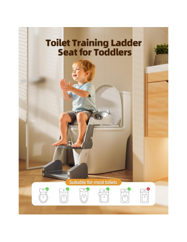 Asiento de Entrenamiento para Baño Szwbee 3-en-1 con Escalera
