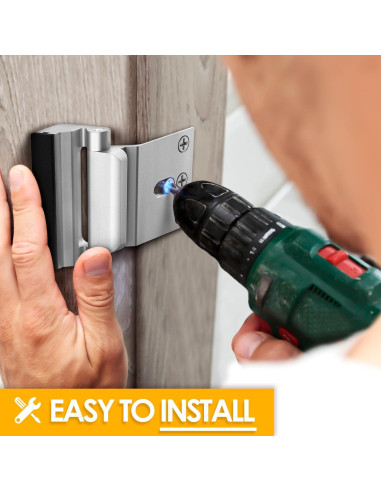 Cerradura de Refuerzo de Seguridad EVERPLUS para Puertas - Gris