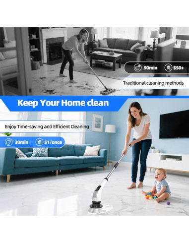 Limpiador Eléctrico de Giro Yesayce A11 con 7 Cabezas, IPX7