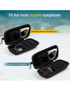 Estuche Doble para Gafas Tangoner Negro con Cierre de Cremallera 2