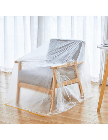 4 Rollos de Plástico para Pintores 3m x 20m con Cinta LDHHYH