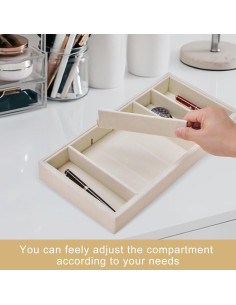 Organizador de Gafas de Sol XCRUI Beige 6 Rejillas Apilable 2