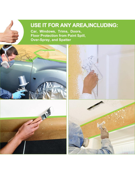 Papel de Enmascarar Pre-Cintado Yudahgan 45.72 cm x 15.24 m - 2 Rollos