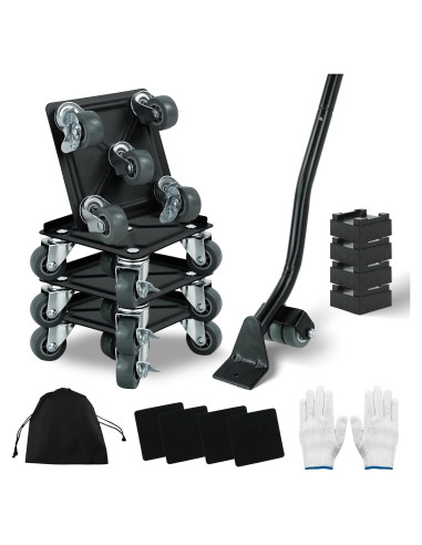 Carro de Muebles H HUGELEAF con 5 Ruedas 360 y Carga 786 kg