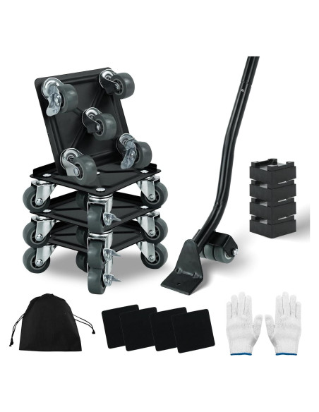 Carro de Muebles H HUGELEAF con 5 Ruedas 360 y Carga 786 kg