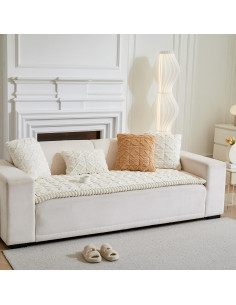 Funda de Sofá Antideslizante Tiwwie para Mascotas 70x150 cm Crema 2