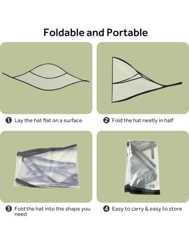 4 Gorros de Lluvia Impermeables Transparentes Unisex con Visera