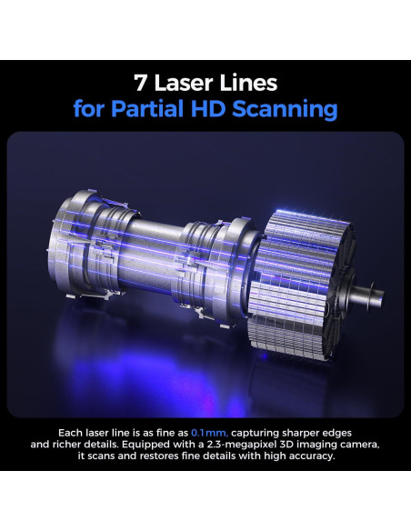 Escáner 3D Creality Raptor Pro 0.02mm 22+7 láser azul