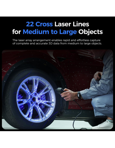 Escáner 3D Creality Raptor Pro 0.02mm 22+7 láser azul