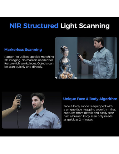 Escáner 3D Creality Raptor Pro 0.02mm 22+7 láser azul