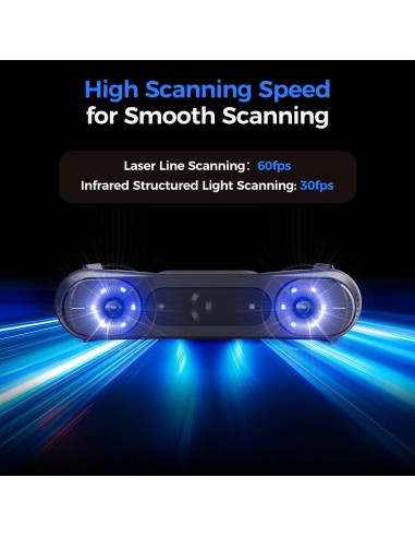 Escáner 3D Creality Raptor Pro 0.02mm 22+7 láser azul