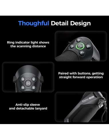 Escáner 3D Creality Raptor Pro 0.02mm 22+7 láser azul