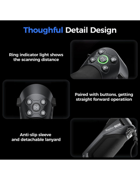 Escáner 3D Creality Raptor Pro 0.02mm 22+7 láser azul