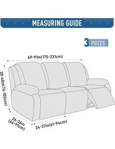 Funda de Sofá Recliner TAOCOCO 3 Asientos Jacquard Verde Frijol 2