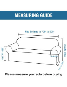 Funda de Sofá Elástica H.VERSAILTEX Terciopelo Gris 183-229 cm 2
