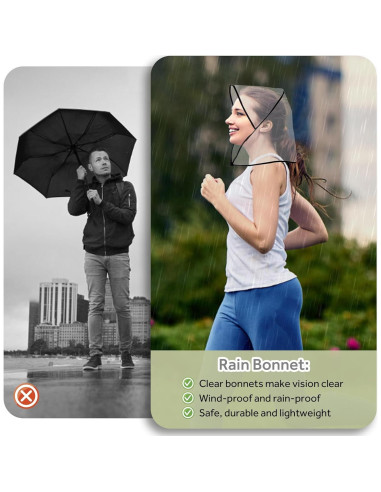 4 Gorros de Lluvia Impermeables Transparentes Unisex con Visera