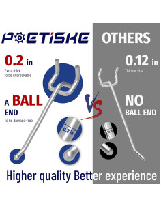 Ganchos de Pegboard Poetiske 8" (20.32 cm) Acero Inoxidable 50PCS 2