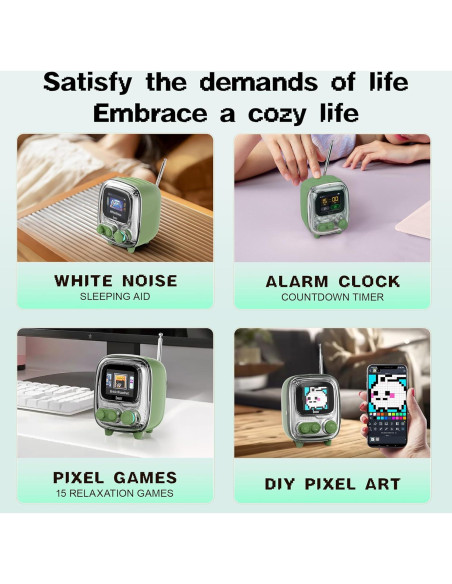 Divoom Pixoo-64 Pantalla LED 10.3" + Tiivoo-2 Altavoz Bluetooth Verde