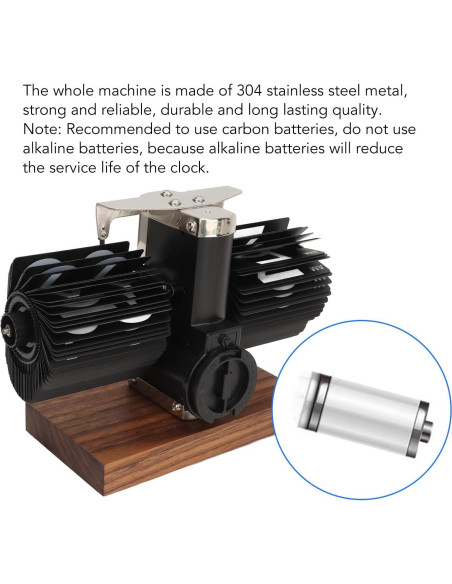 Reloj de Páginas Digital Bewinner Retro Acero Inoxidable 14x20.5cm