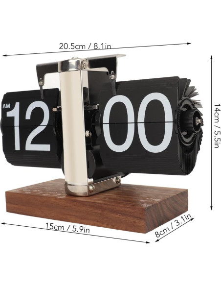 Reloj de Páginas Digital Bewinner Retro Acero Inoxidable 14x20.5cm