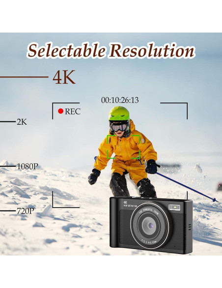 Cámara Digital Forc X02 4K con Tarjeta 64GB y Zoom 18X