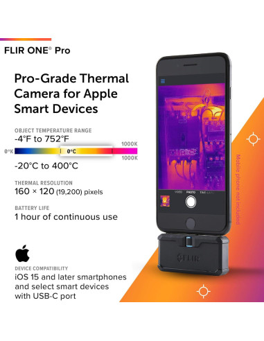 Cámara Térmica FLIR ONE Pro para iPhone 15 USB-C 320x240