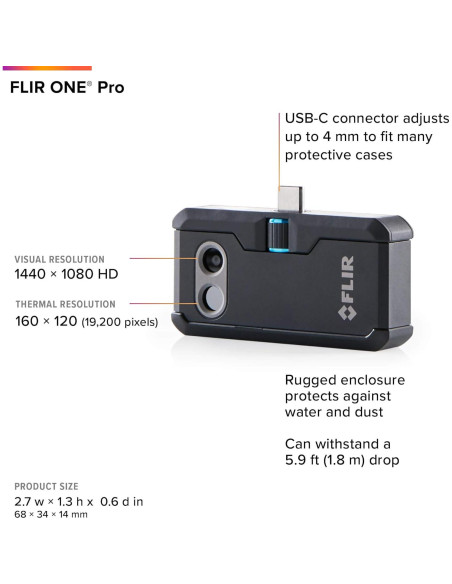 Cámara Térmica FLIR ONE Pro para iPhone 15 USB-C 320x240