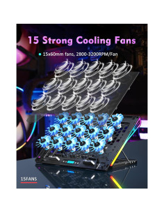 Base de Enfriamiento AICHESON para Laptop 15-17.3" 15 Ventiladores RGB 2
