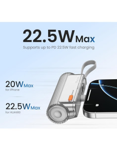 Cargador Portátil Sharge Flow Mini 2 5000mAh 22.5W Plata 2