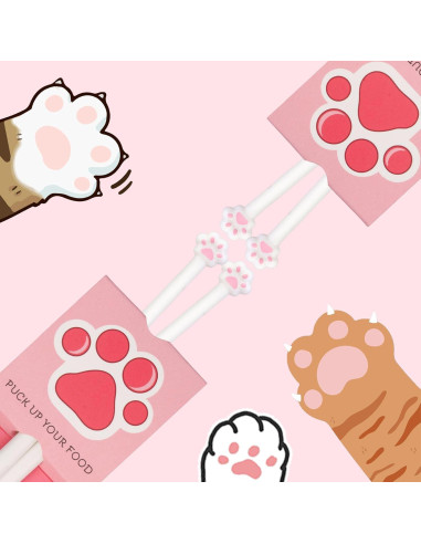 2 Pares de Palillos de Gato Dexspoeny - Reutilizables y Antideslizantes